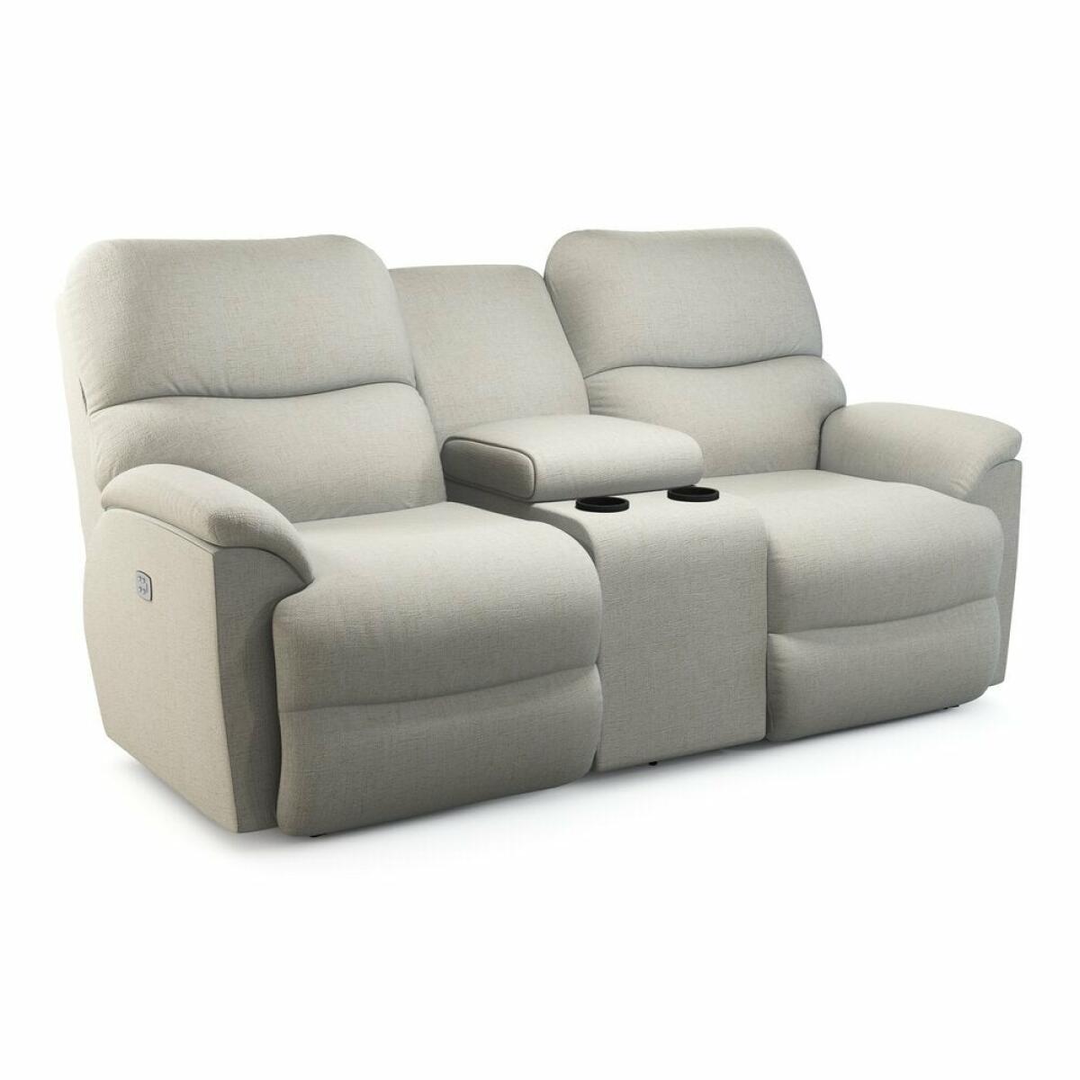 Trouper Power Reclining Loveseat w/ Headrest & Console Loveseats Customizable