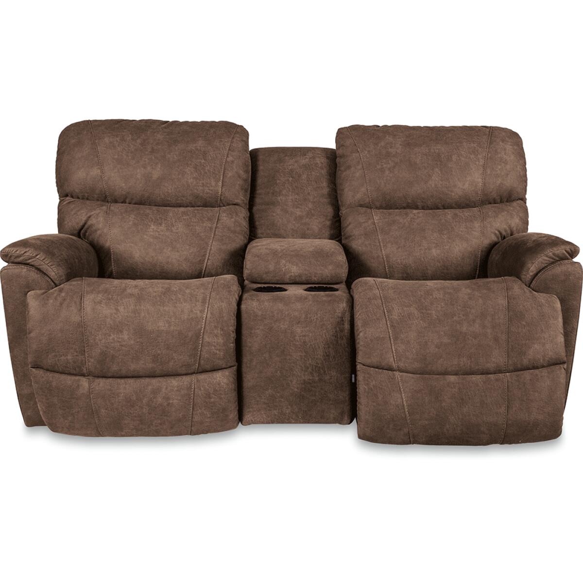 Trouper Power Reclining Loveseat w/ Headrest & Console Loveseats Customizable