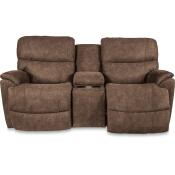 Trouper Power Reclining Loveseat w/ Headrest & Console Loveseats Customizable