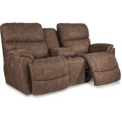 Trouper Power Reclining Loveseat w/ Headrest & Console Loveseats Customizable