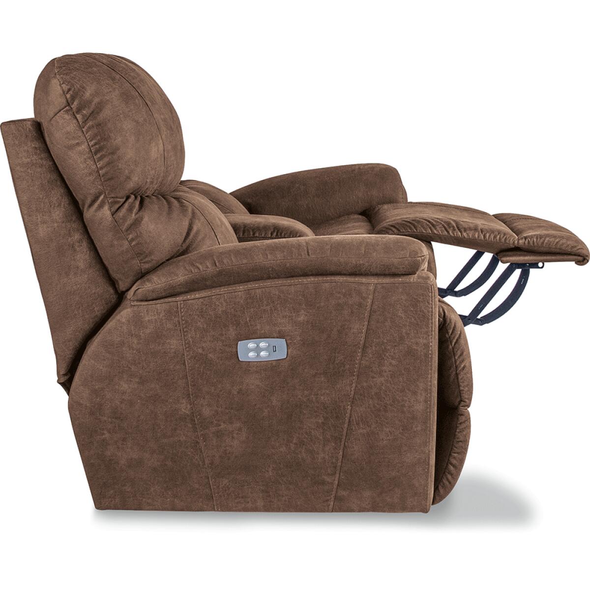 Trouper Power Reclining Loveseat w/ Headrest & Console Loveseats Customizable
