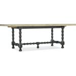 Ciao Bella 84in Trestle Table with 2-18in Leaves in White/Black