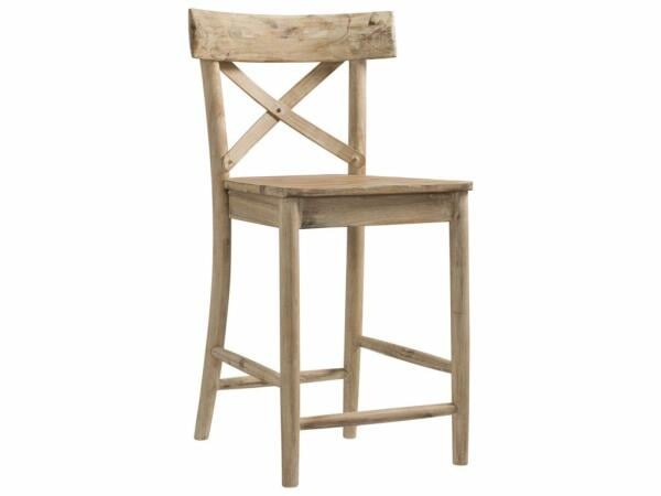 Elements Callista Rustic X-Back Counter Height Stool Barstools Elements