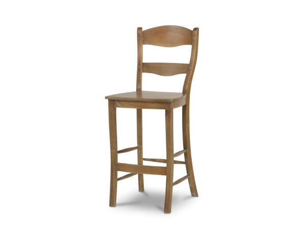 Peg & Dowel Ladder Back Barstool w/ Wooden Seat Barstools Bramble