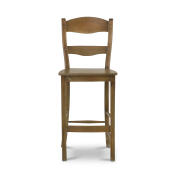 Peg & Dowel Ladder Back Barstool w/ Wooden Seat - Image 2