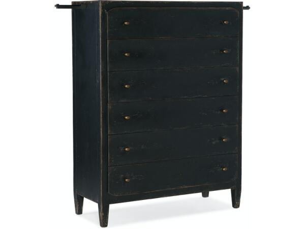 Ciao Bella Six-Drawer Chest Black Chests Hooker Furniture