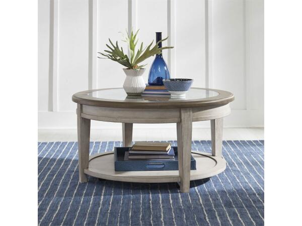 Heartland Round Ceiling Tile Cocktail Table Cocktail & Coffee Tables Liberty Furniture