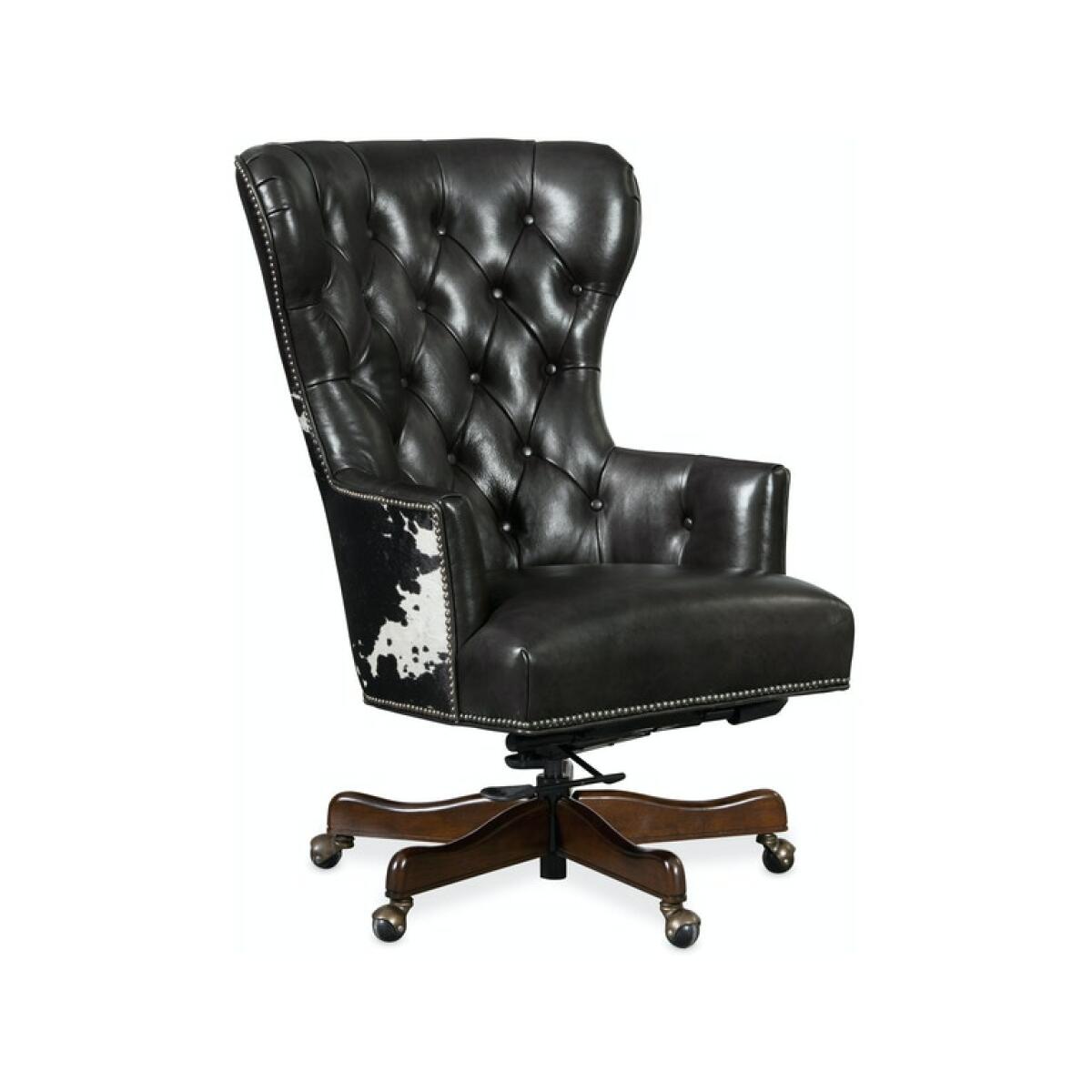 Katherine Executive Swivel Tilt Chair w/ Black & White HOH Office Chairs Hooker Furniture