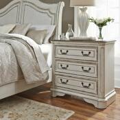 Magnolia Manor 3 Drawer Bedside Chest w/ Charging Station Chests Liberty Furniture