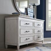 Bella 6 Drawer Wood Top Dresser - Image 2
