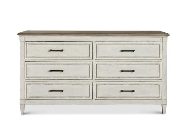 Bella 6 Drawer Wood Top Dresser Dressers Bassett Furniture