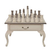Gentleman's Chess Table 2 Drawer w/ Chess Set - Image 3