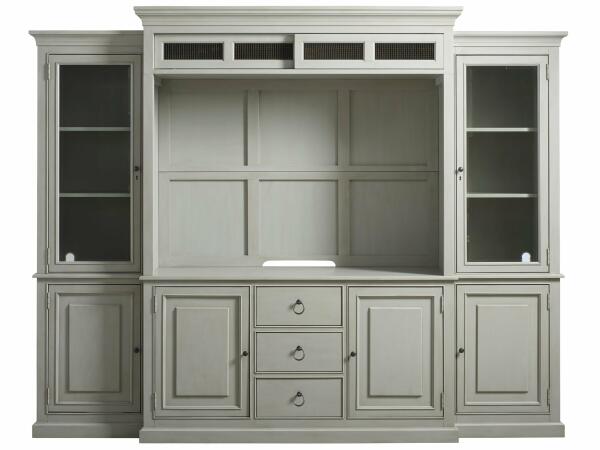 Summer Hill – French Gray Entertainment Console With Hutch Entertainment Stands Universal Furniture