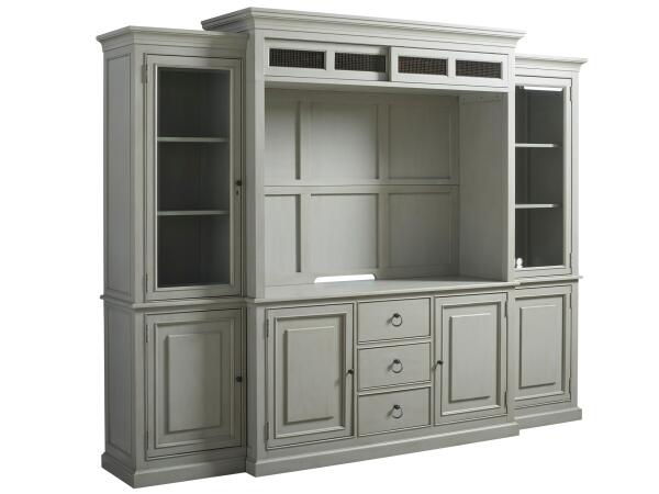 Summer Hill - French Gray Entertainment Console With Hutch - Image 2
