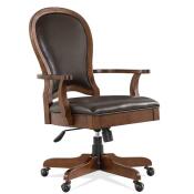 Clinton Hill Round Back Leather Desk Chair - Image 6