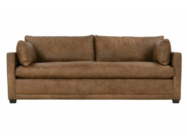 Sylvie 88″ Express Mushroom Leather Sofa Sofas Robin Bruce