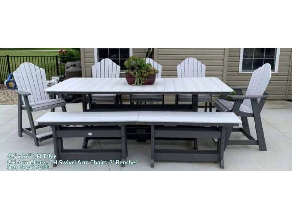 108″ Table Counter Height Outdoor Tables Customizable