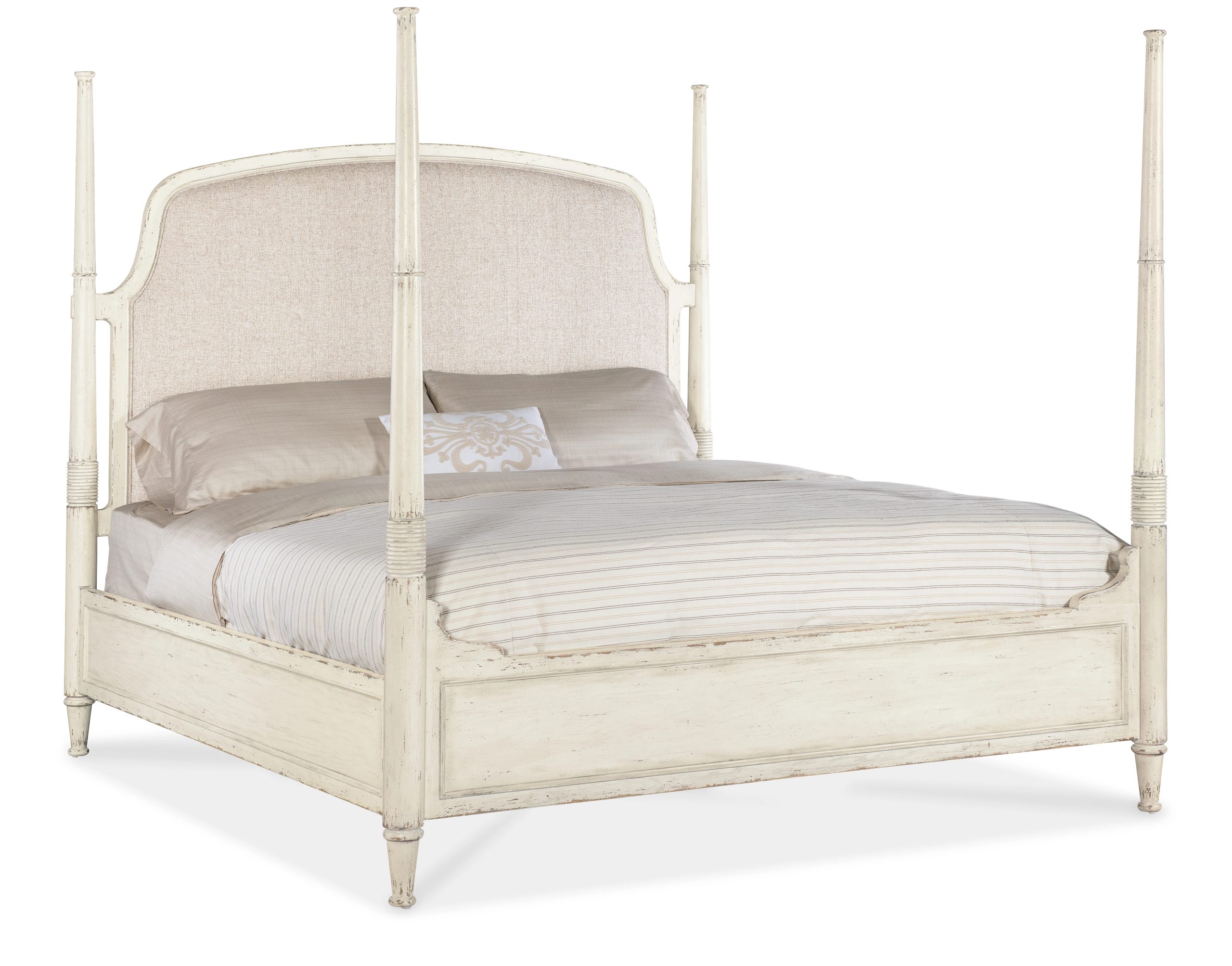 Americana King Upholstered Poster Bed