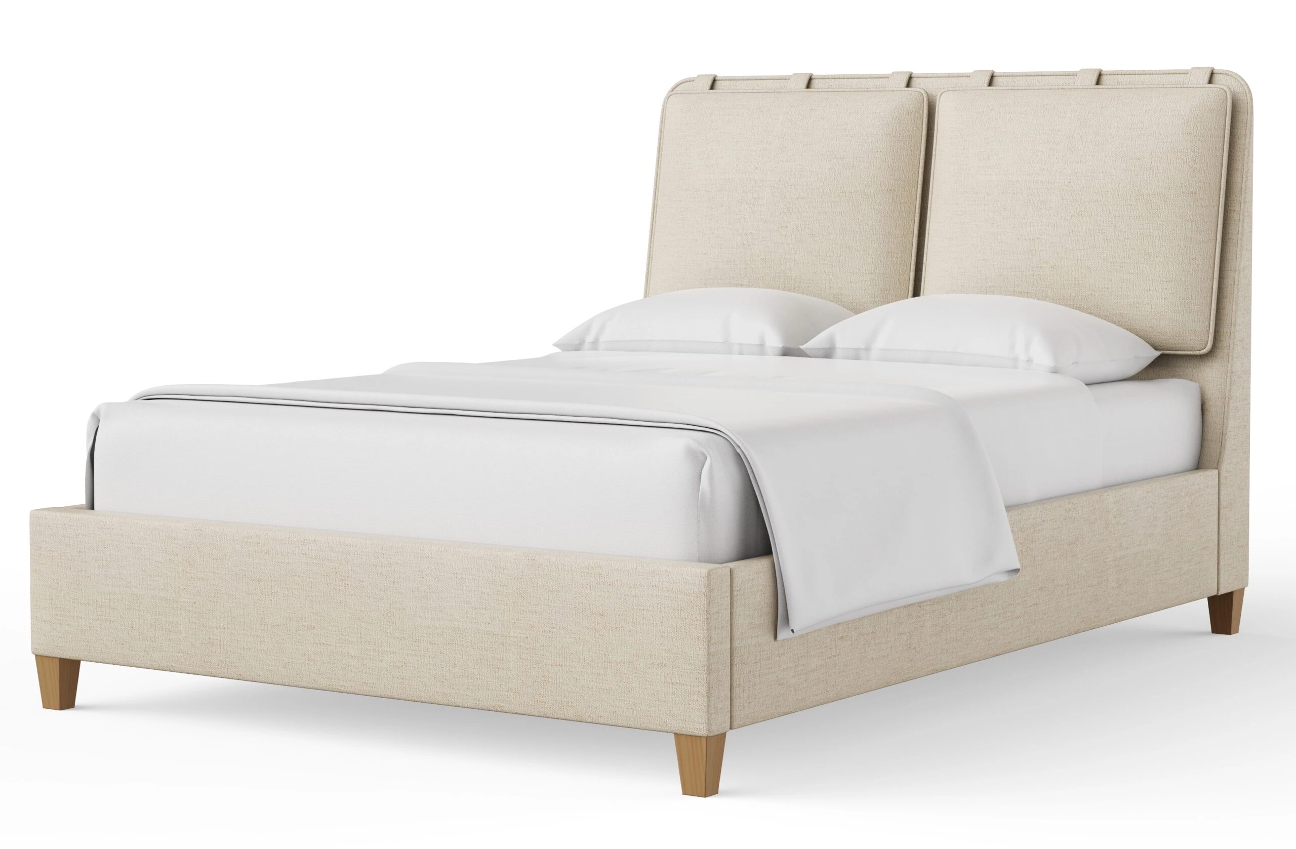 Nordhaven King Uph Bed-sandstone - 853-661K-166K-822K-404