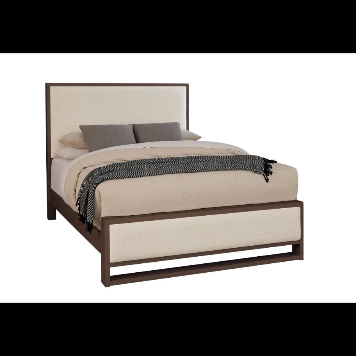 a9dafb5129323109b1425094c87b0bea Lodge & Loft California King Upholstered Bed - Ivory Cream - 840-661I-166I-944-MS1 - Image 1